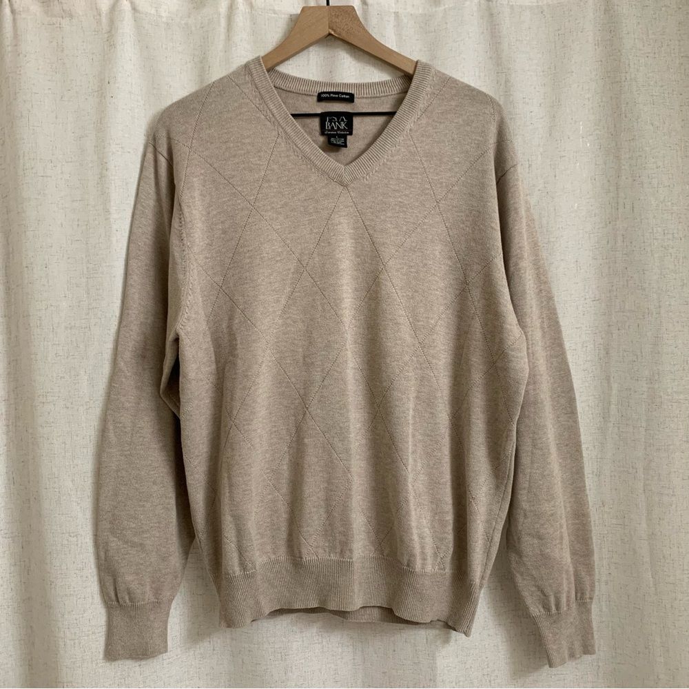 Jos. A. Bank 100% Pima Cotton Diamond Signature Collection L Sweater